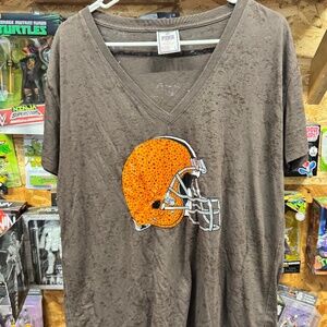 Womens PINK NFL Cleveland Browns shirt sz L